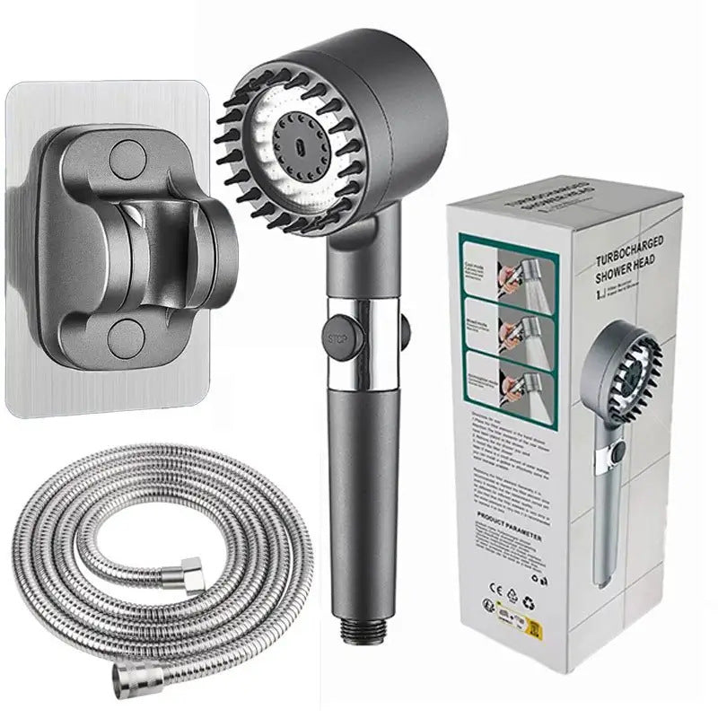 Water purifying shower filter designed to remove impurities and improve shower water quality.