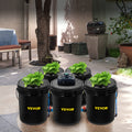 Indoor hydroponic system with five buckets for growing fresh greens at home, designed for easy garden setup.