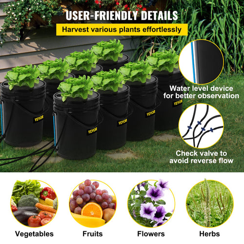 8-bucket deep water culture (DWC) garden system by a trusted brand, designed for growing fresh, homegrown greens indoors.