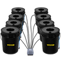 A close-up of an 8-bucket DWC hydroponic garden system for growing fresh, homegrown greens indoors.