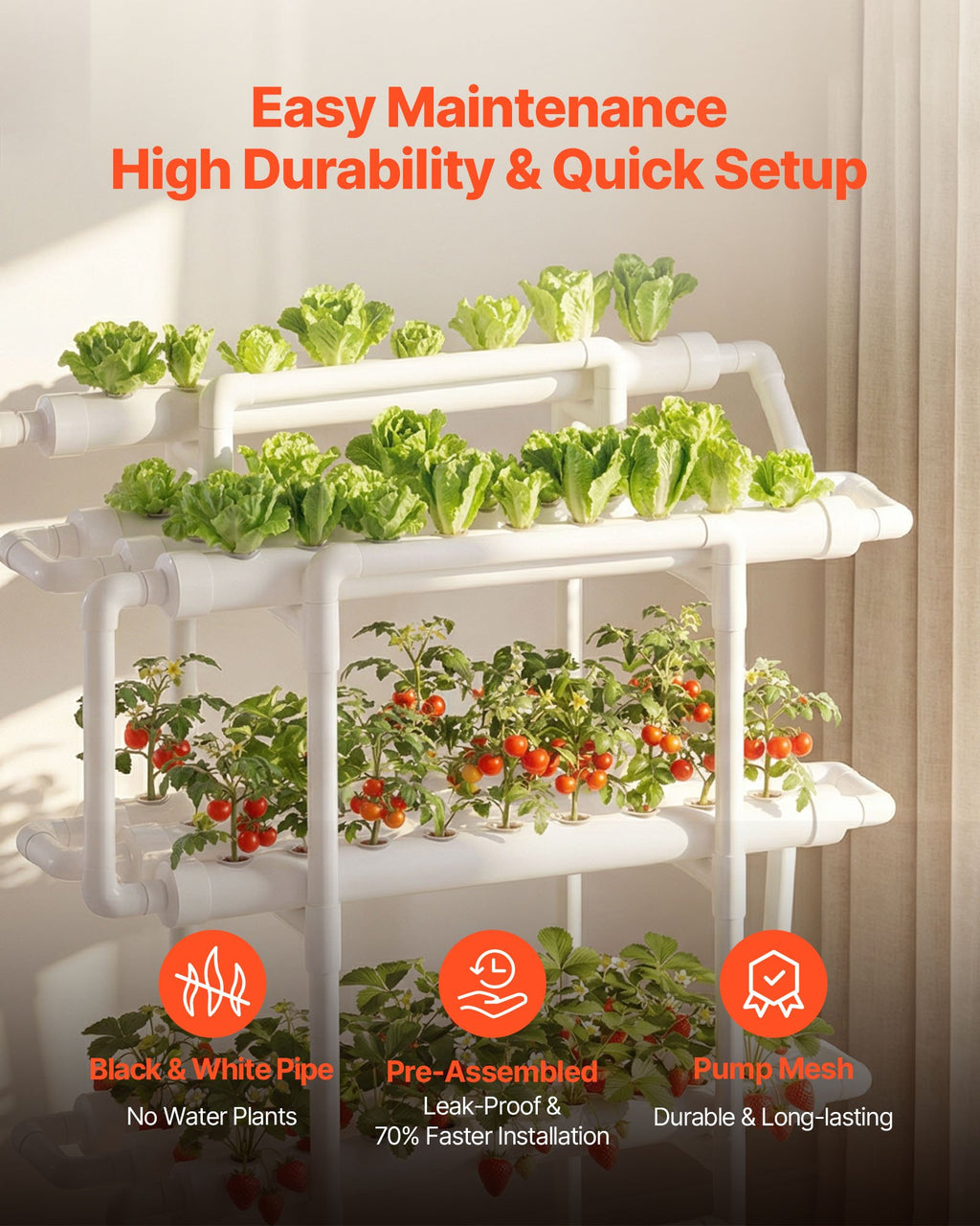 Hydroponic grow kit with 90 plant slots, ideal for efficient indoor gardening and maximizing limited growing space.