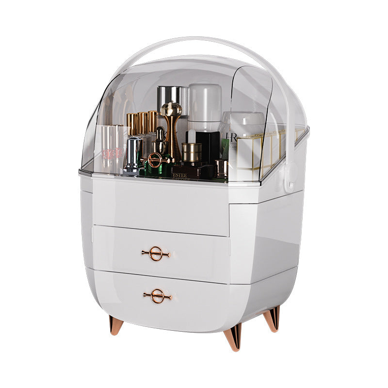 Stylish makeup organizer with compartments for beauty essentials, keeping your cosmetics and brushes neatly arranged.