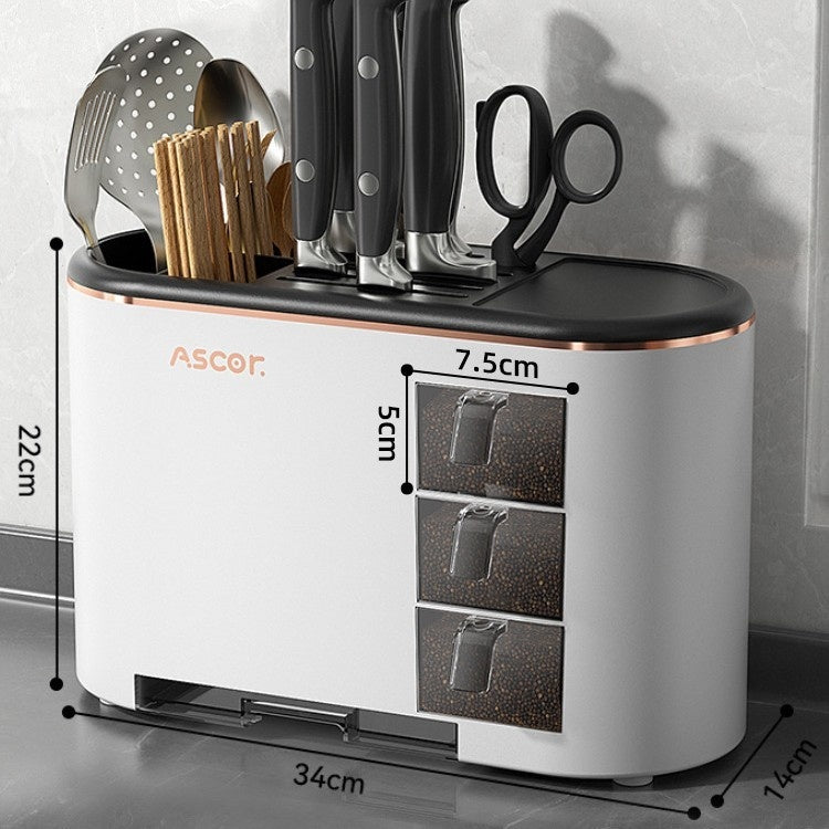 Smart kitchen organizer with multiple compartments for storing cooking essentials, helping keep your kitchen tidy and organized.