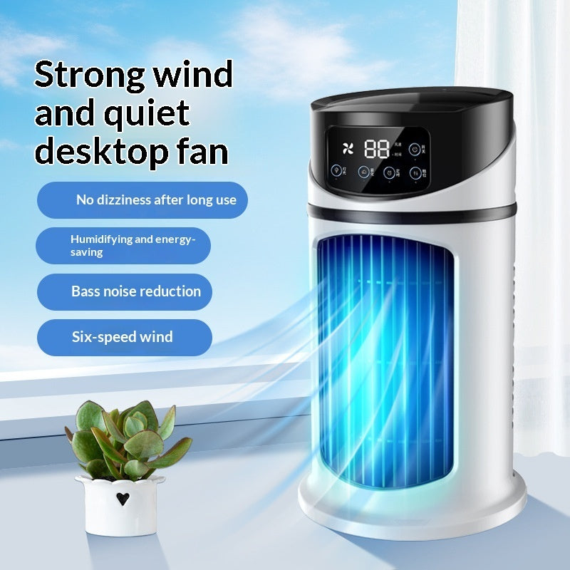 Mini air cooler cooling small spaces, featuring a compact design ideal for home or office use.