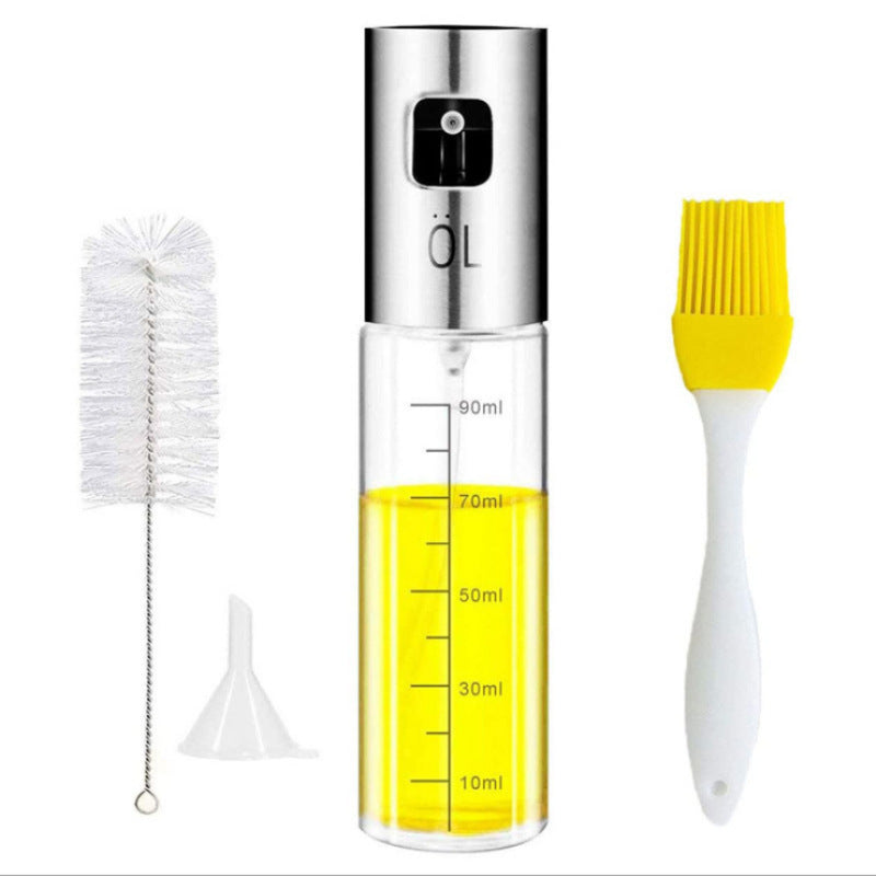 Stainless steel easy oil sprayer for grilling, baking, and cooking, featuring a sleek design and adjustable spray nozzle.
