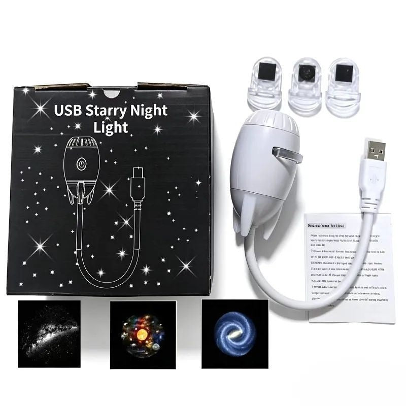Starry Sky bedside lamp emitting soft, cozy light, perfect for relaxing nights and creating a calming bedroom ambiance.