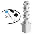 White 30-plant hydroponic tower for indoor gardening, featuring a sleek design to grow herbs and vegetables indoors.
